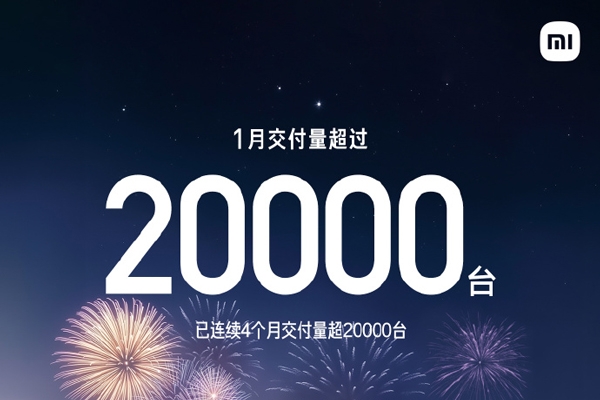 小米汽車(chē)1月交付量超2萬(wàn)輛 全年交付目標(biāo)30萬(wàn)輛