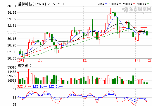 猛獅科技股價走勢圖