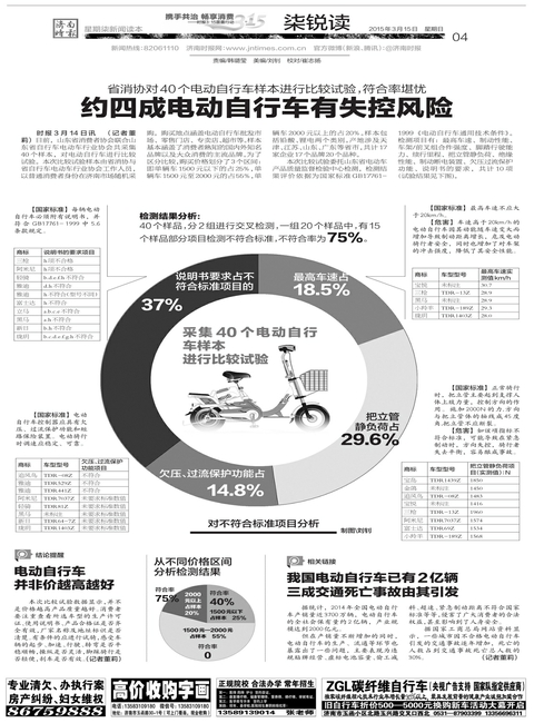 電動車“脫韁”：約有四成電動自行車有失控風(fēng)險(xiǎn)