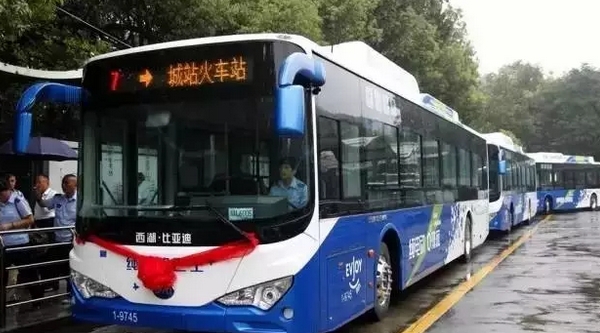 比亞迪成杭州電動公交市場老大 750輛新一代車型投運