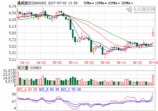 通威股份：上半年凈利潤7億元-8億元 業(yè)績預(yù)增200%-246%