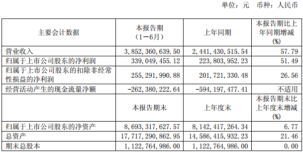 杉杉股份主要會(huì)計(jì)數(shù)據(jù)