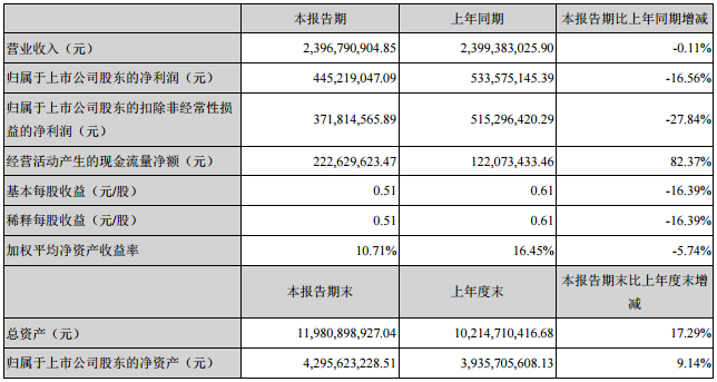 國軒高科主要會計(jì)數(shù)據(jù)和財(cái)務(wù)指標(biāo)