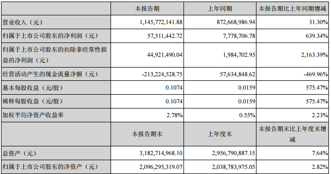 威華股份主要會(huì)計(jì)數(shù)據(jù)和財(cái)務(wù)指標(biāo)