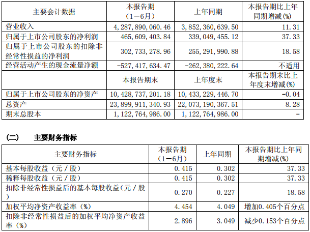 杉杉股份主要會計(jì)數(shù)據(jù)和財(cái)務(wù)指標(biāo)