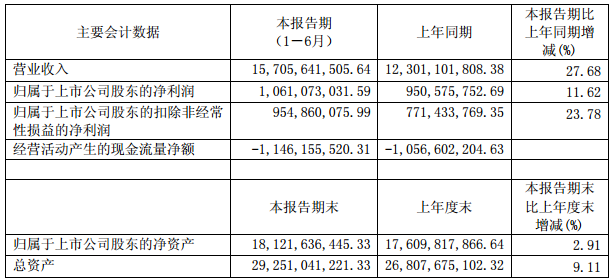 中天科技主要會計數(shù)據(jù)和財務(wù)指標