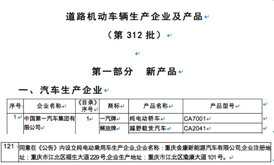 金康新能源,雙資質,江淮大眾