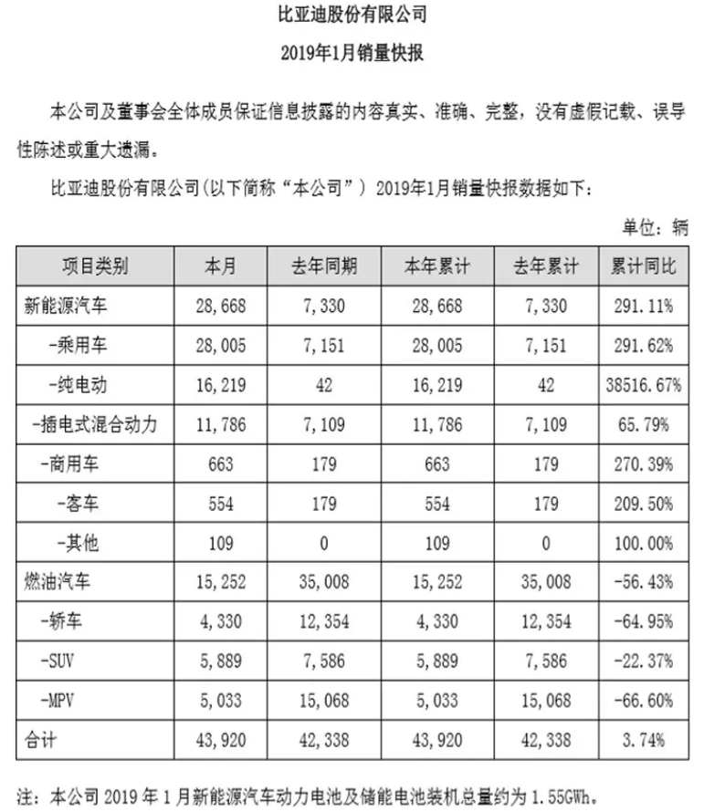 新能源車擔(dān)綱增長(zhǎng)重任 1月比亞迪純電動(dòng)車銷16219輛