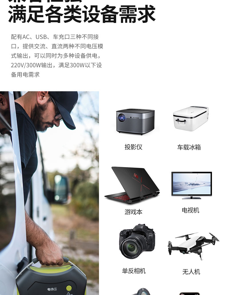 DXPOWER/電小二220V戶外移動電源：大功率大容量