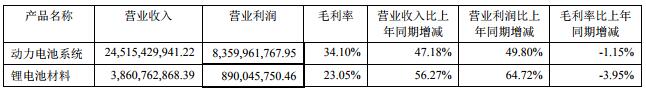 寧德時(shí)代2018年?duì)I收超296億 動(dòng)力電池系統(tǒng)銷(xiāo)售收入逾245億