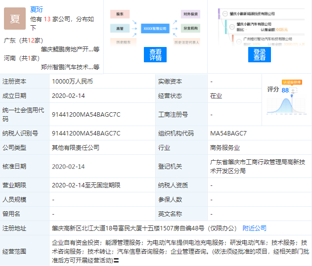 肇慶小鵬新能源投資有限公司