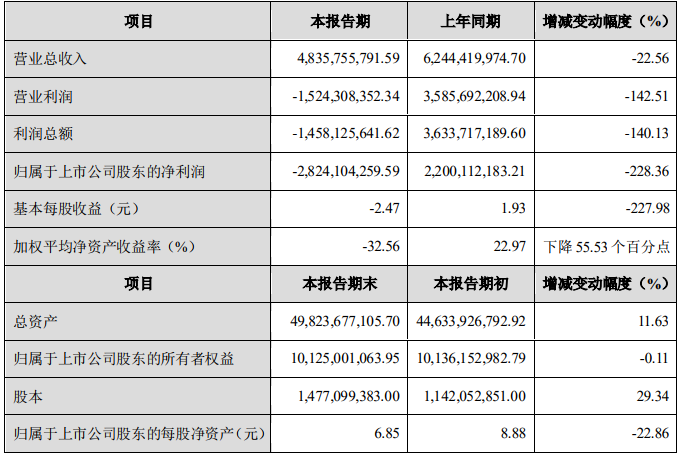 天齊鋰業(yè)2019年度主要財務(wù)數(shù)據(jù)和指標（單位：元）