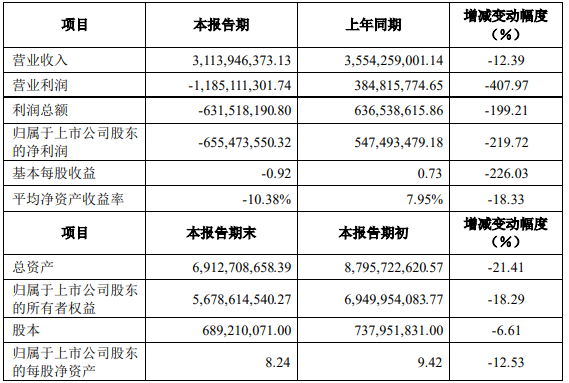 安潔科技2019年度主要財(cái)務(wù)數(shù)據(jù)和指標(biāo)（單位：人民幣元）