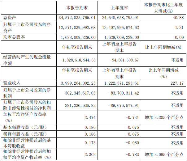 杉杉股份一季度主要財(cái)務(wù)數(shù)據(jù)（單位：元 幣種：人民幣）