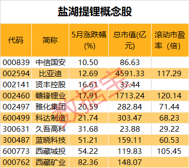 鹽湖提鋰概念股