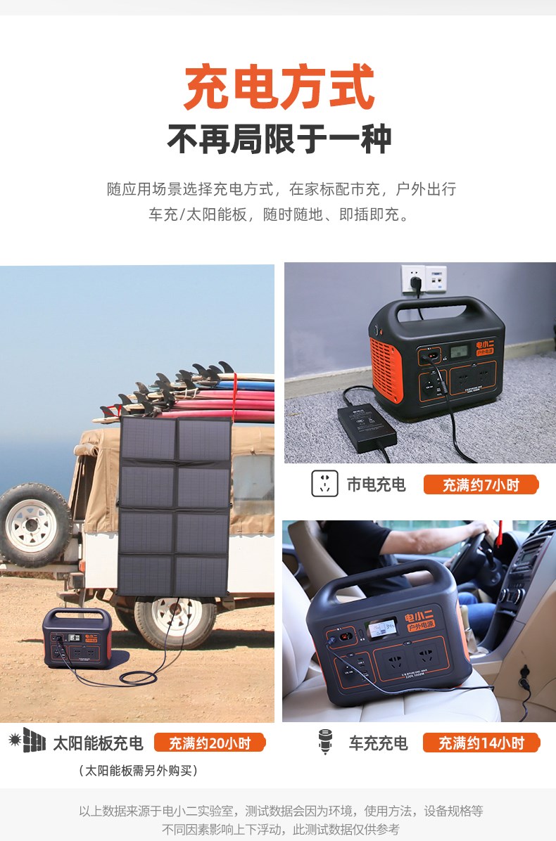 電小二戶外電源1000W大功率220V移動(dòng)電源