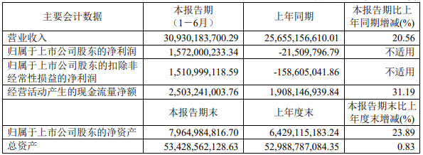 云天化相關(guān)業(yè)績數(shù)據(jù)（單位：元 幣種：人民幣）