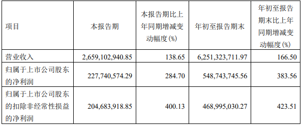 容百科技主要財(cái)務(wù)數(shù)據(jù)（單位：元；幣種：人民幣）