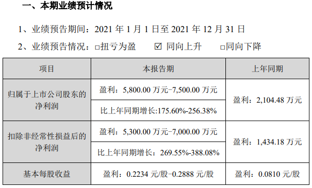 融捷股份2021年業(yè)績預(yù)計情況