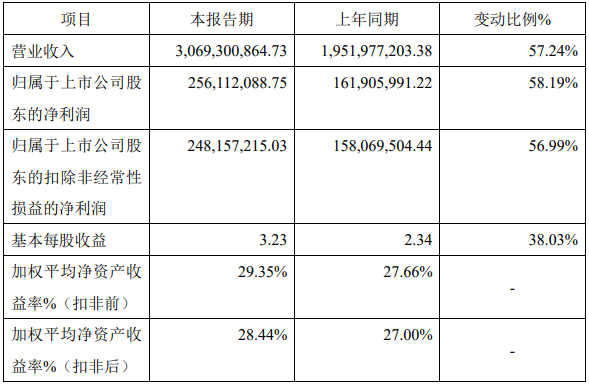 長虹能源2021年年度主要財務數(shù)據(jù)和指標（單位：元）