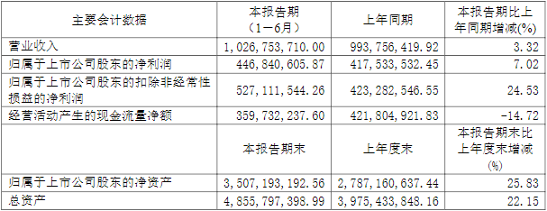 西藏珠峰2022年上半年主要會計(jì)數(shù)據(jù)及財(cái)務(wù)指標(biāo)（單位：元）