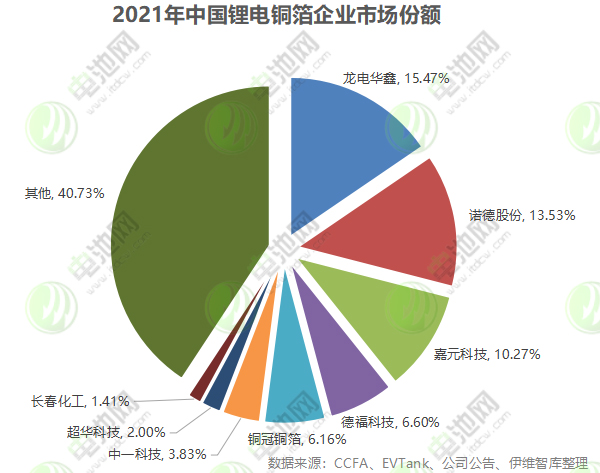 2021年中國(guó)鋰電銅箔企業(yè)市場(chǎng)份額